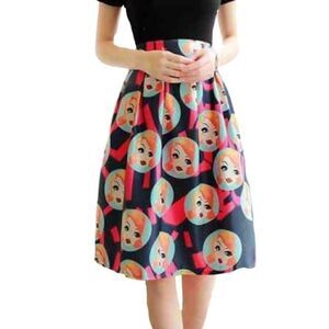 𝅺high-waisted Figures Lady Like A-line Skirt